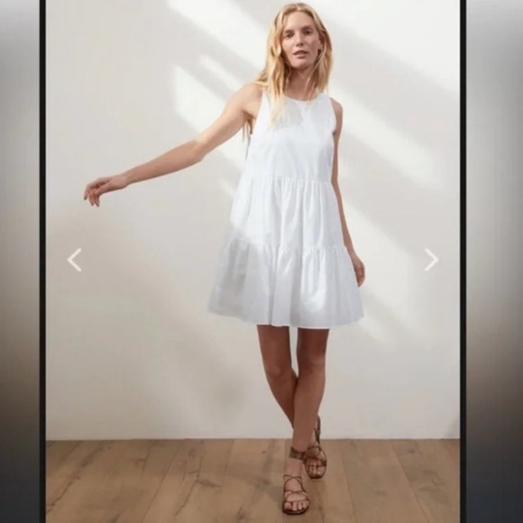 Banana Republic Poplin Tiered Mini Dress Petite - Picture 1 of 6